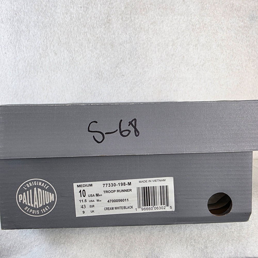Palladium Troop Runner Sneakers Men's 10 Women's 11.5 Cream White‎ Black  NIB - Picture 8 of 8